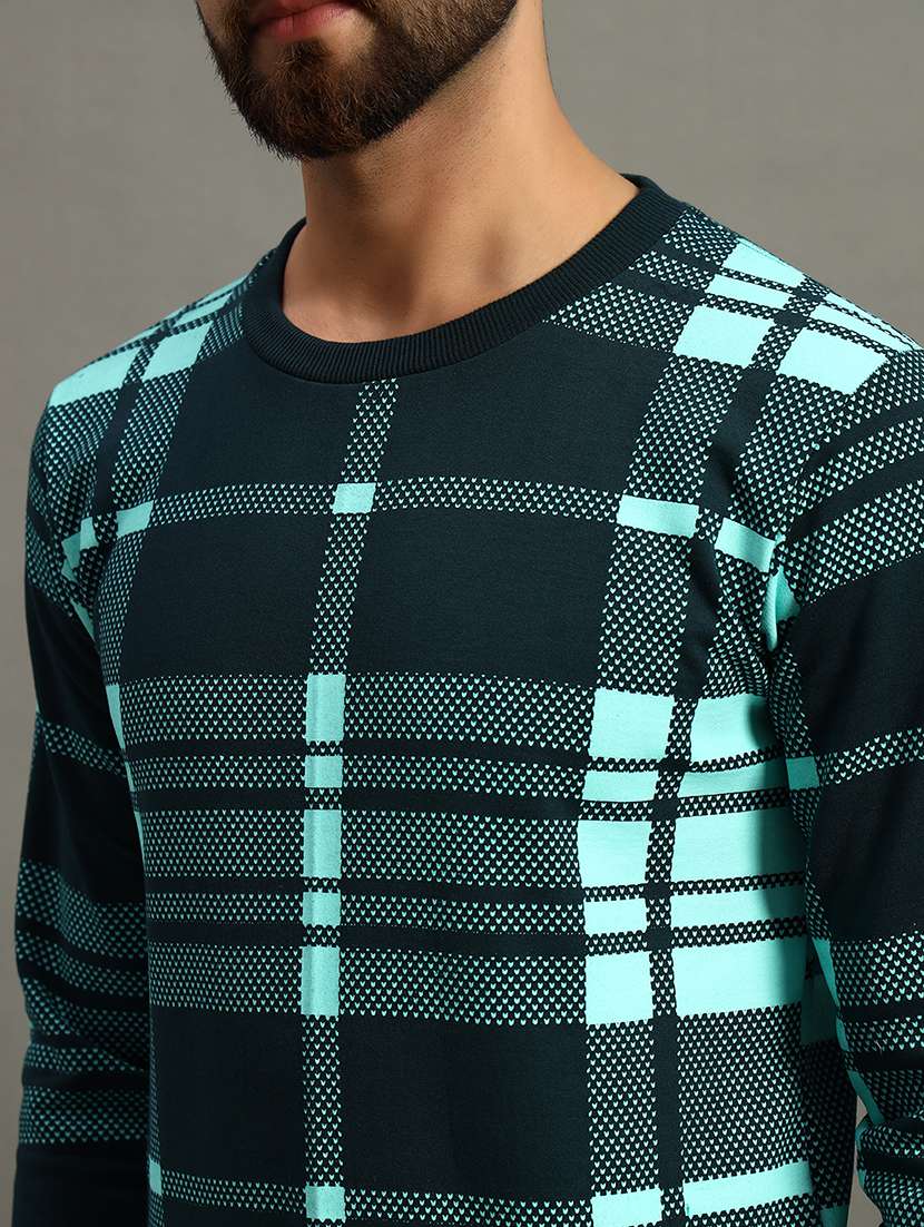 men long sleeve checkered sweatshirt - 21672155 -  Standard Image - 4