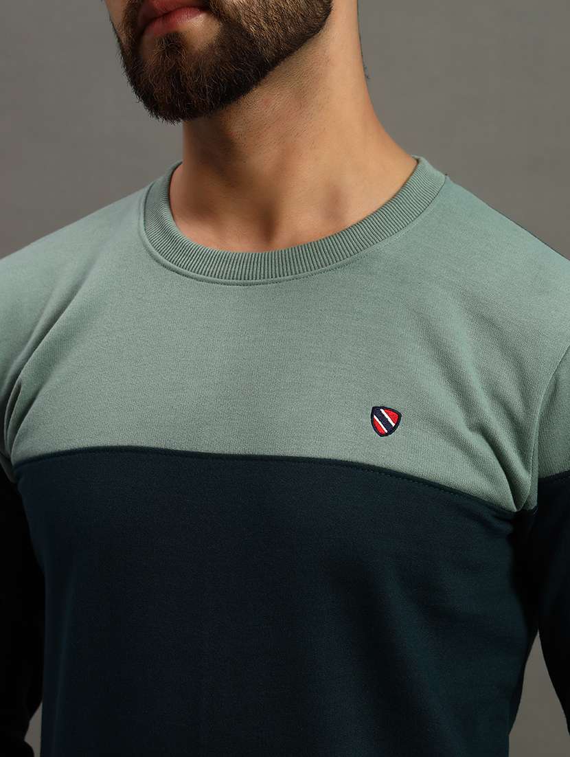 men long sleeve color block sweatshirt - 21672157 -  Standard Image - 4