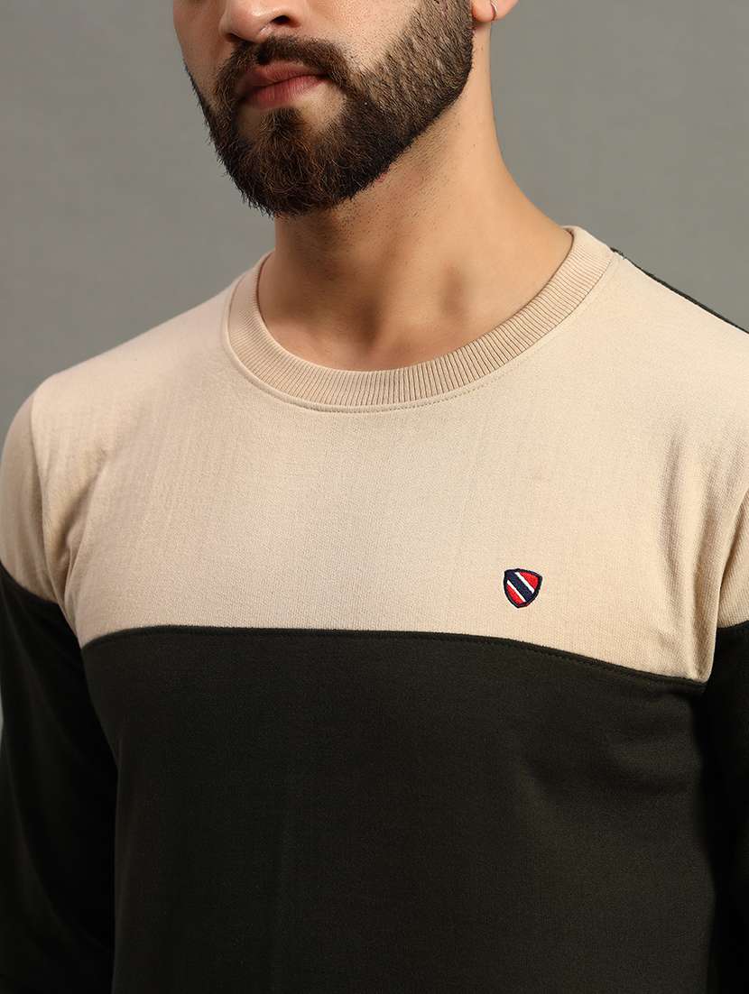 men long sleeve color block sweatshirt - 21672159 -  Standard Image - 4