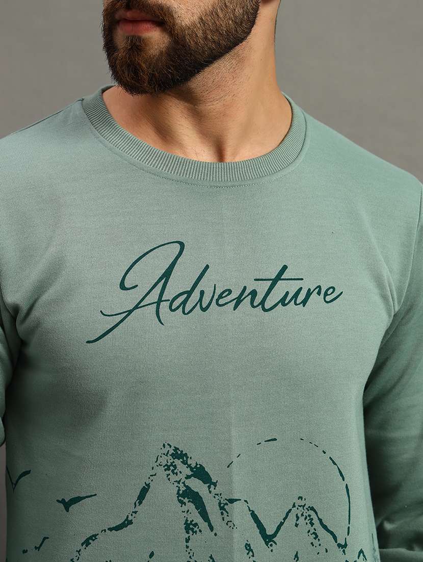 men long sleeves front print sweatshirt - 21672160 -  Standard Image - 4