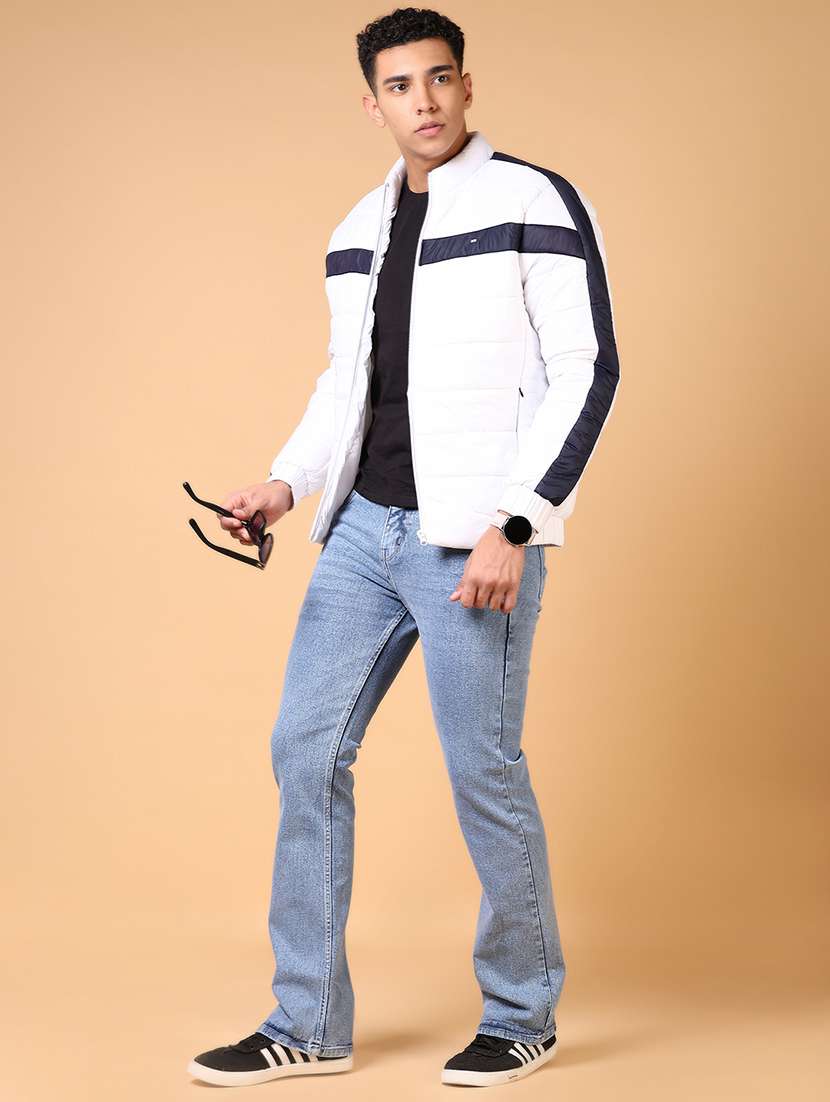 men's white colorlocked quilted jacket - 21672233 -  Standard Image - 4