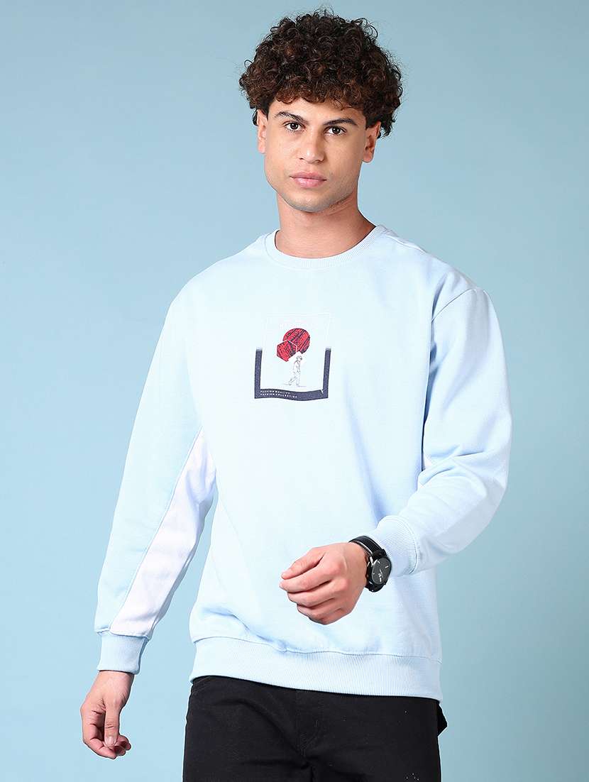 men chest print long sleeve sweatshirt - 21672234 -  Standard Image - 1
