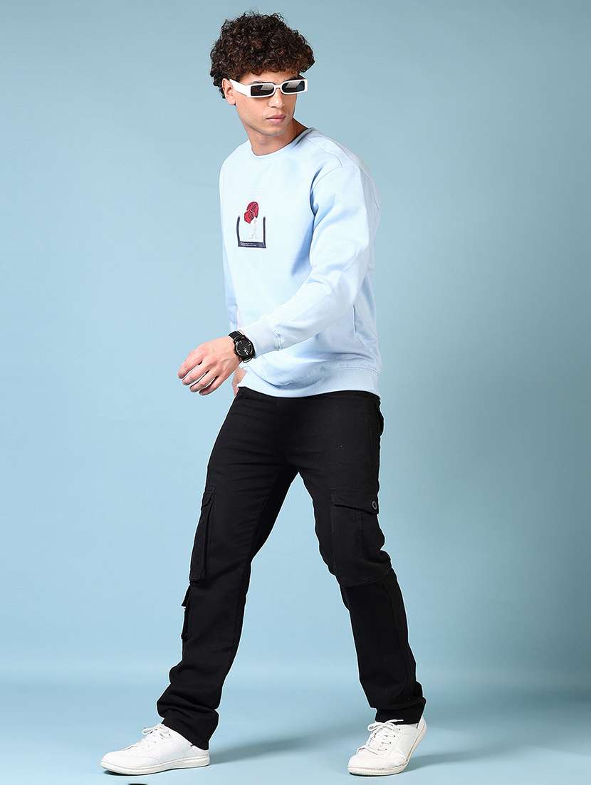 men chest print long sleeve sweatshirt - 21672234 -  Standard Image - 4