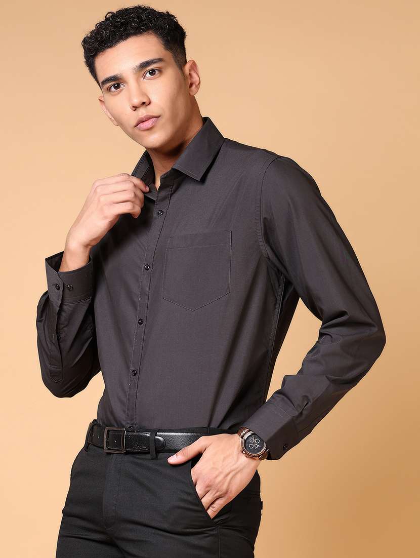 men solid long sleeve formal shirt - 21672238 -  Standard Image - 1
