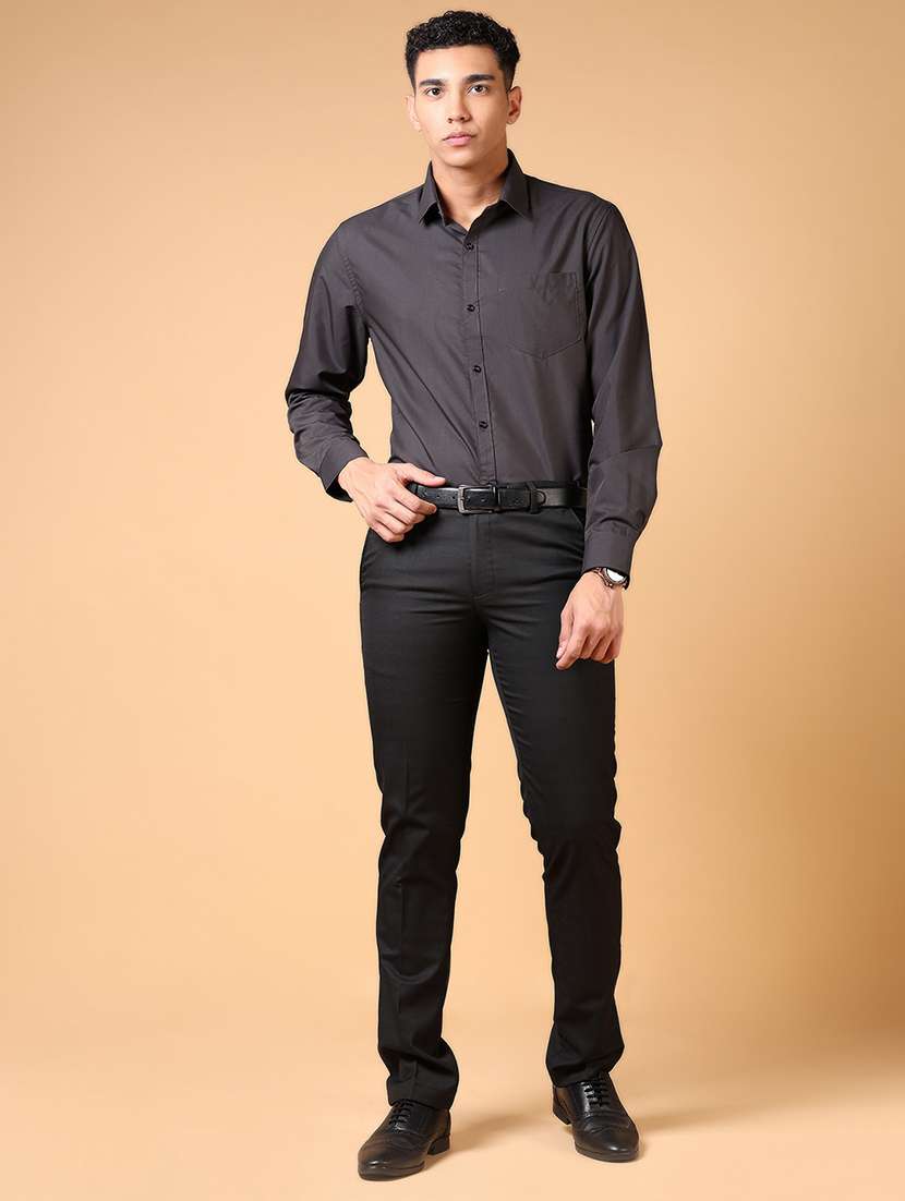 men solid long sleeve formal shirt - 21672238 -  Standard Image - 4