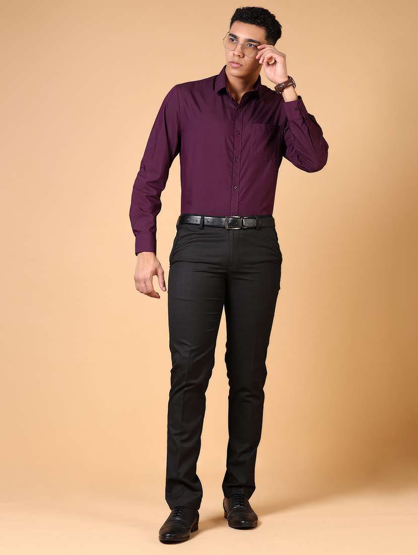 men solid long sleeve formal shirt - 21672239 - Standard Image - 4