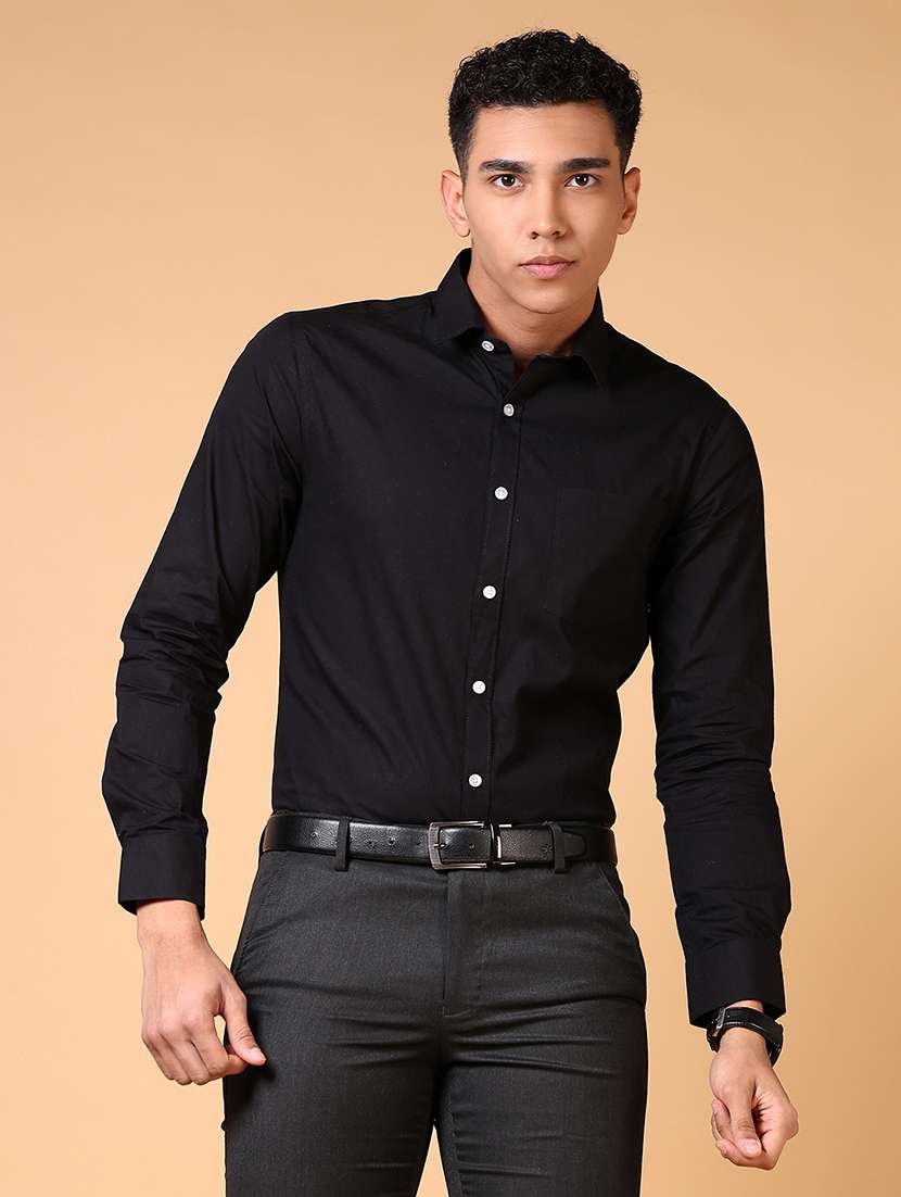 men solid long sleeve formal shirt