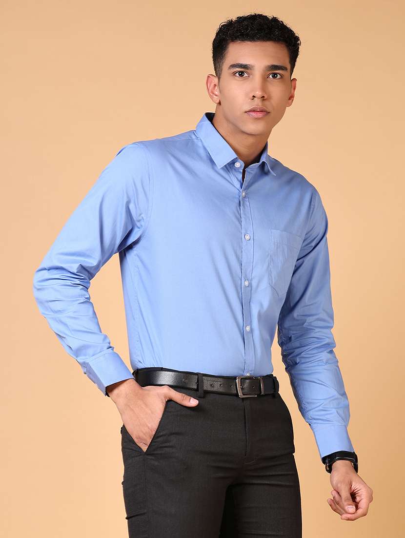 men solid long sleeve formal shirt - 21672273 -  Standard Image - 1