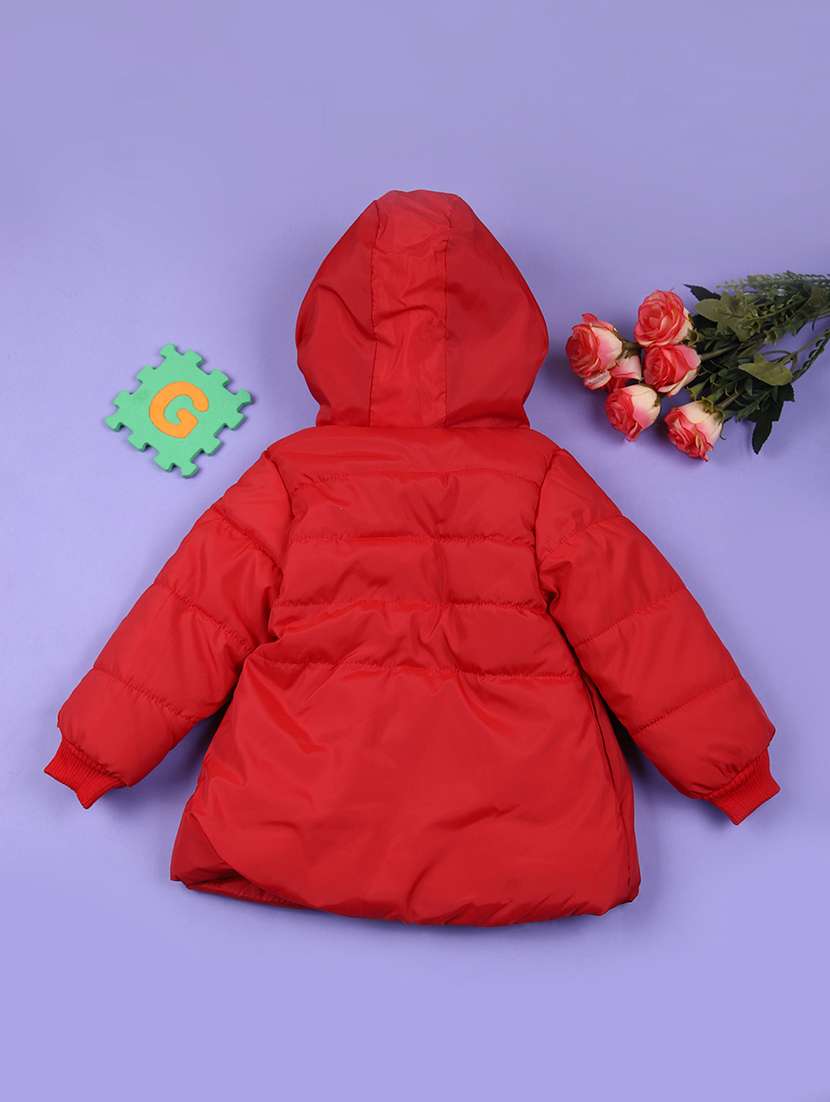 girls red long sleeve quilted jacket - 21672345 -  Standard Image - 1