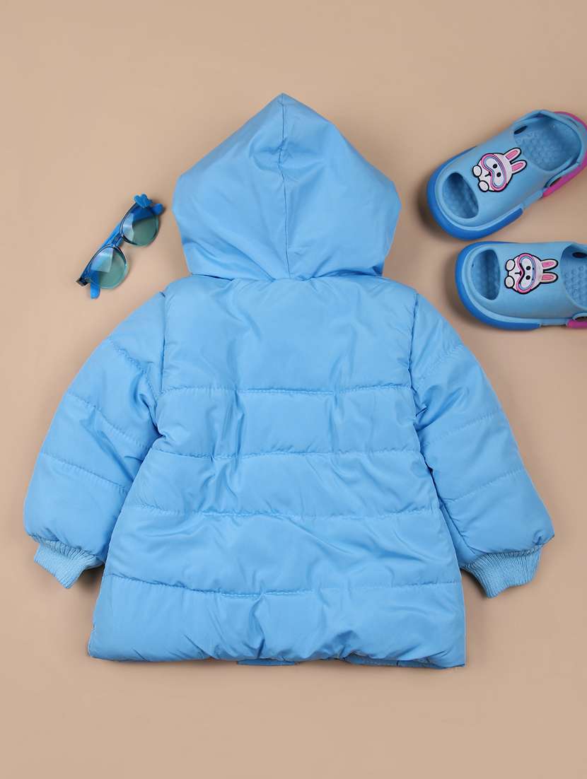 girls light blue long sleeve quilted jacket - 21672346 -  Standard Image - 1