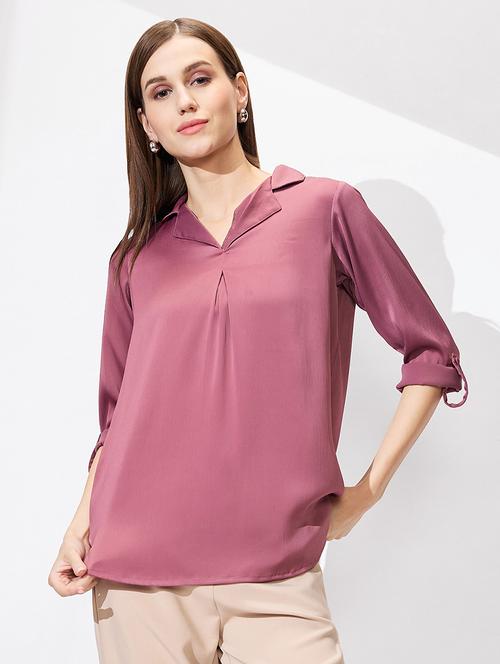 pink satin shirt top - 21672396 -  Standard Image - 0