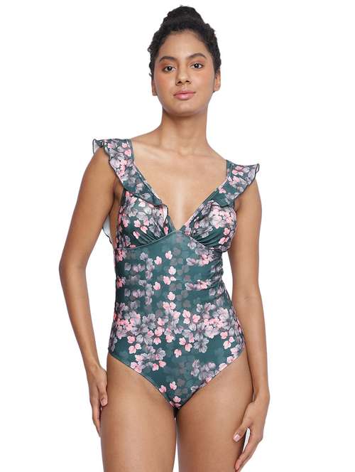 women printed back tie monokini - 21672405 -  Standard Image - 0