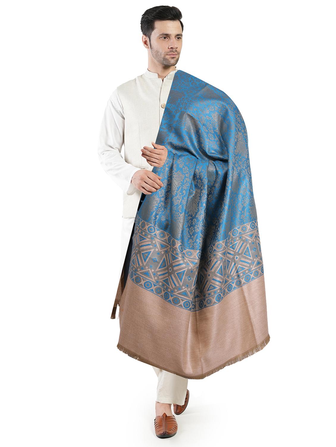men elegant floral winter shawl - 21672749 - Standard Image - 1