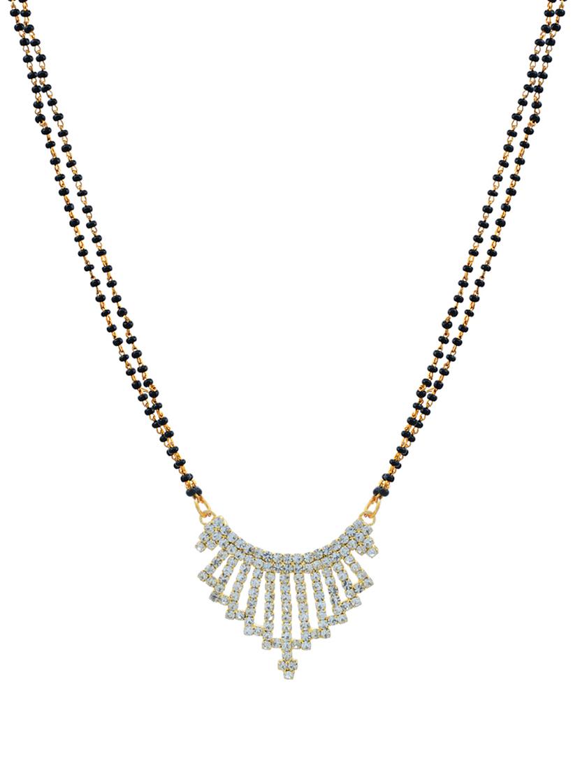 gold plated stone studded traditional mangalsutra for women - 21672777 - Standard Image - 1