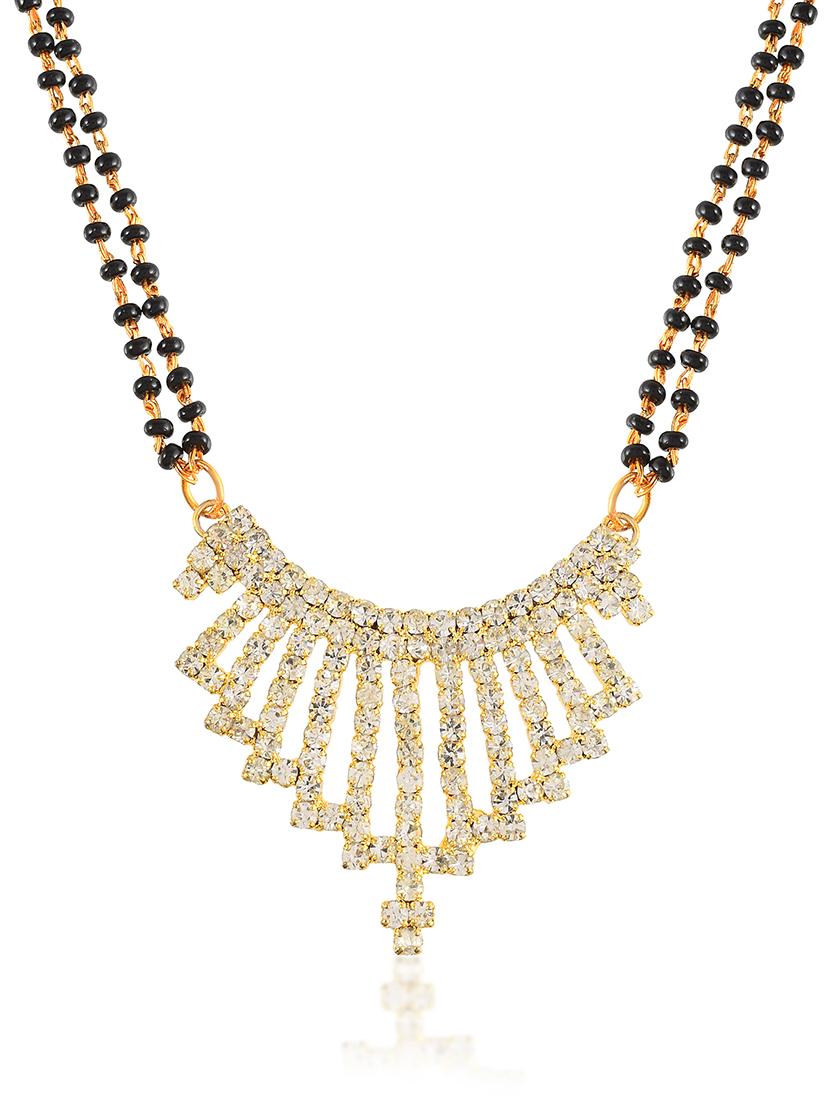 gold plated stone studded traditional mangalsutra for women - 21672779 - Standard Image - 1