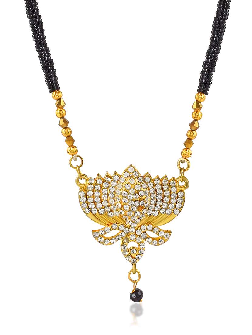 gold plated stone studded traditional mangalsutra for women - 21672839 -  Standard Image - 1