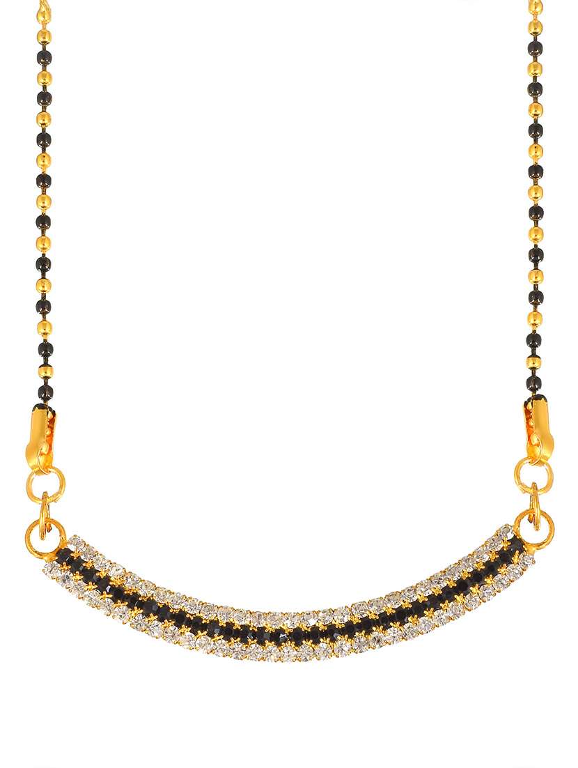 gold plated stone studded traditional mangalsutra for women - 21672845 -  Standard Image - 1