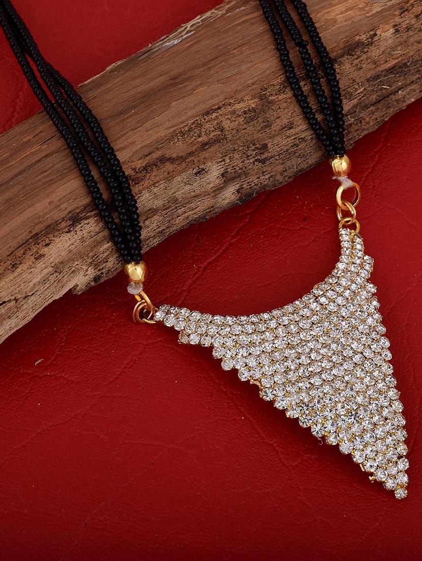 gold plated stone studded traditional mangalsutra for women - 21672848 - Standard Image - 1