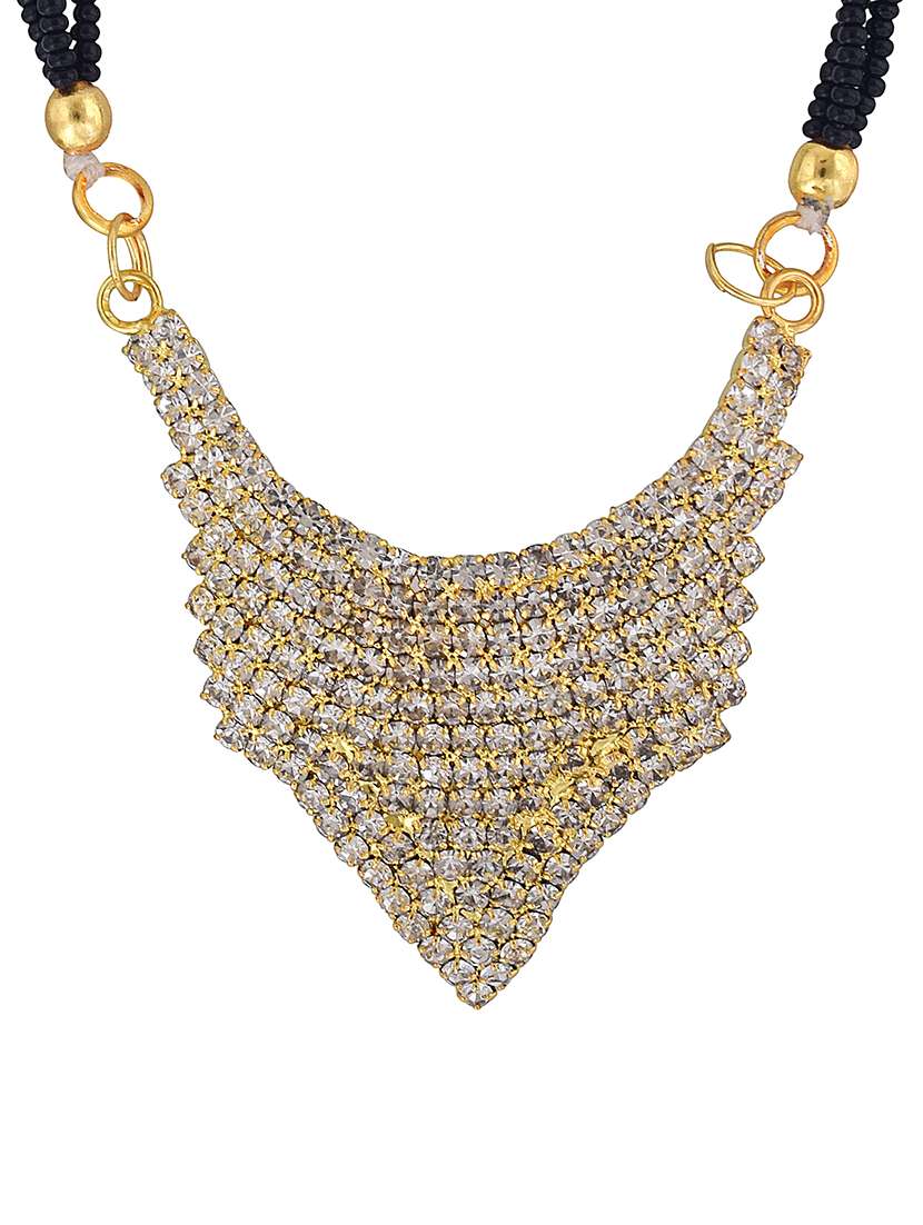 gold plated stone studded traditional mangalsutra for women - 21672849 -  Standard Image - 1