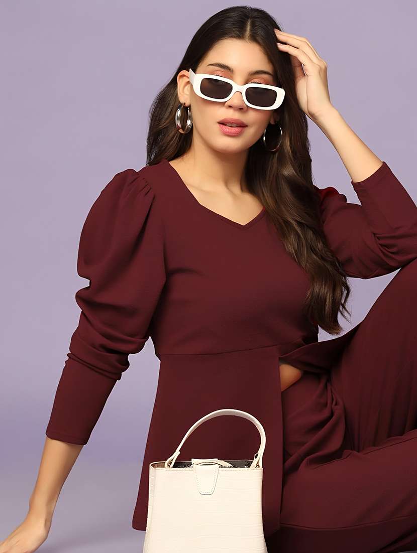 women solid top and trouser co-ord set - 21672860 - Standard Image - 4