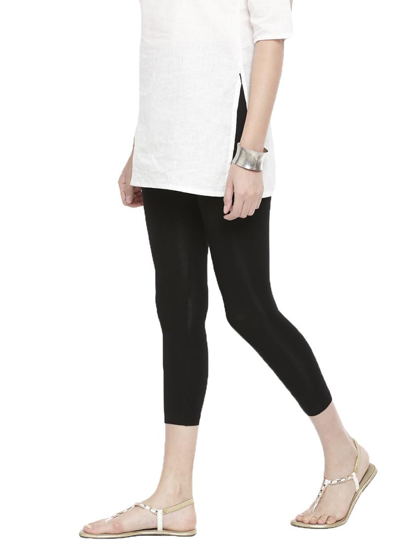 women solid calf length legging - 21672926 -  Standard Image - 1