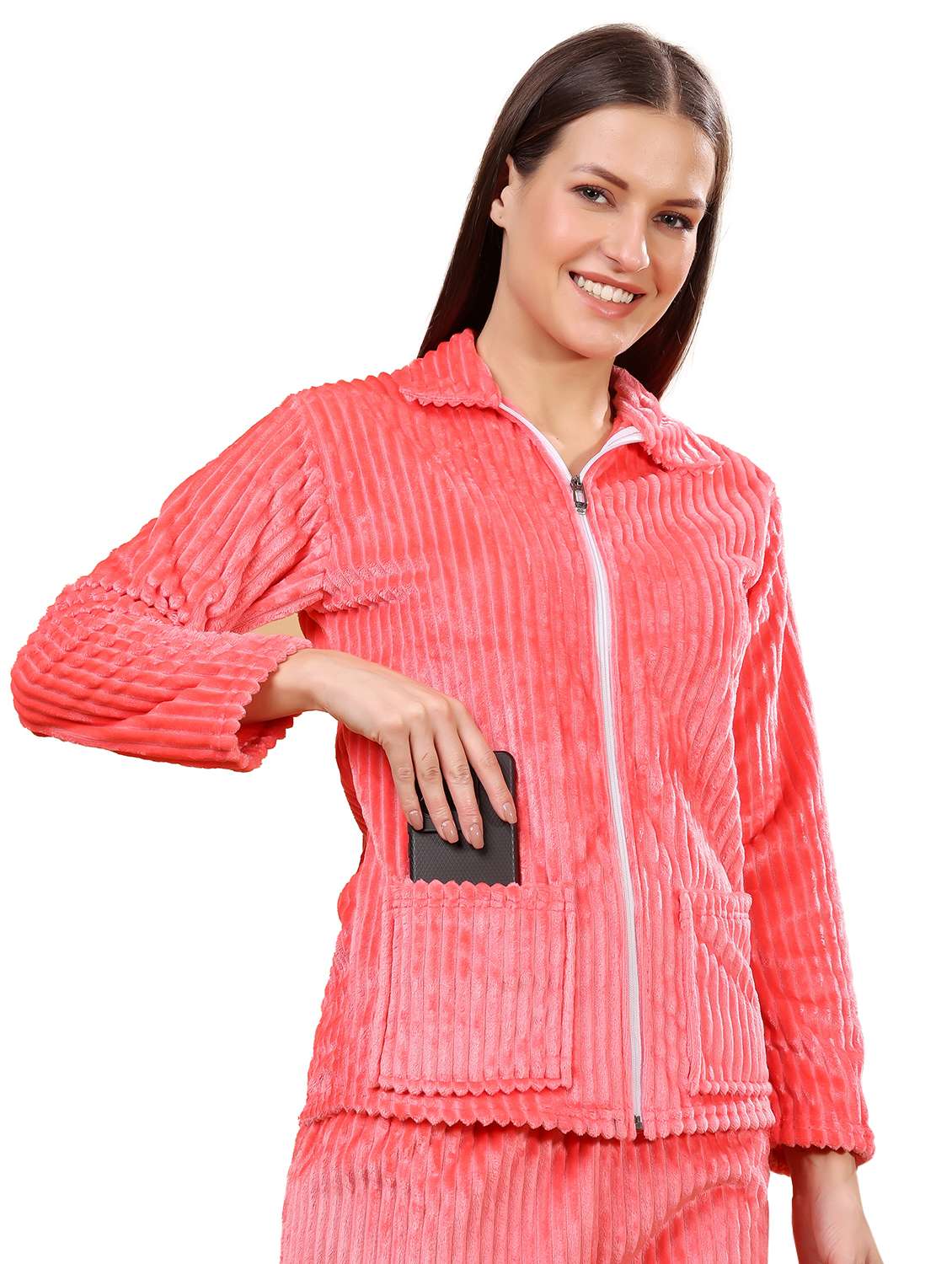 women solid winter wear nightwear pyjama set - 21672930 - Standard Image - 4