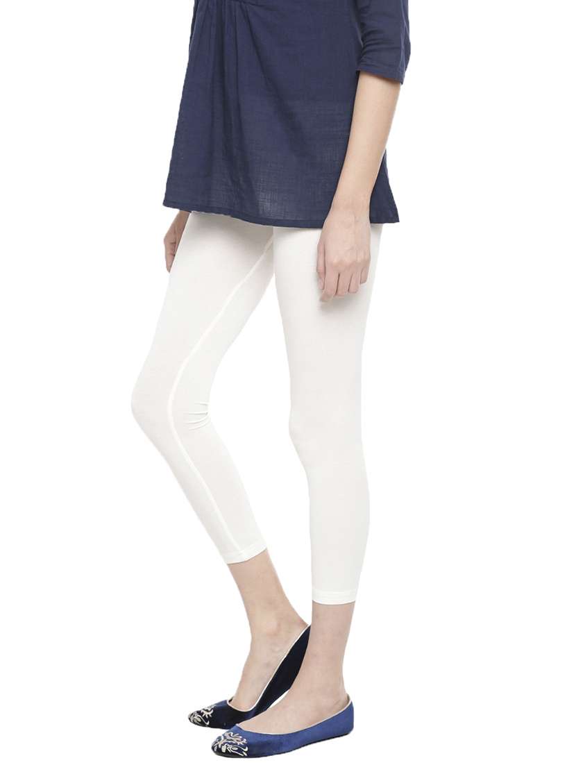 women solid calf length legging - 21672935 -  Standard Image - 1