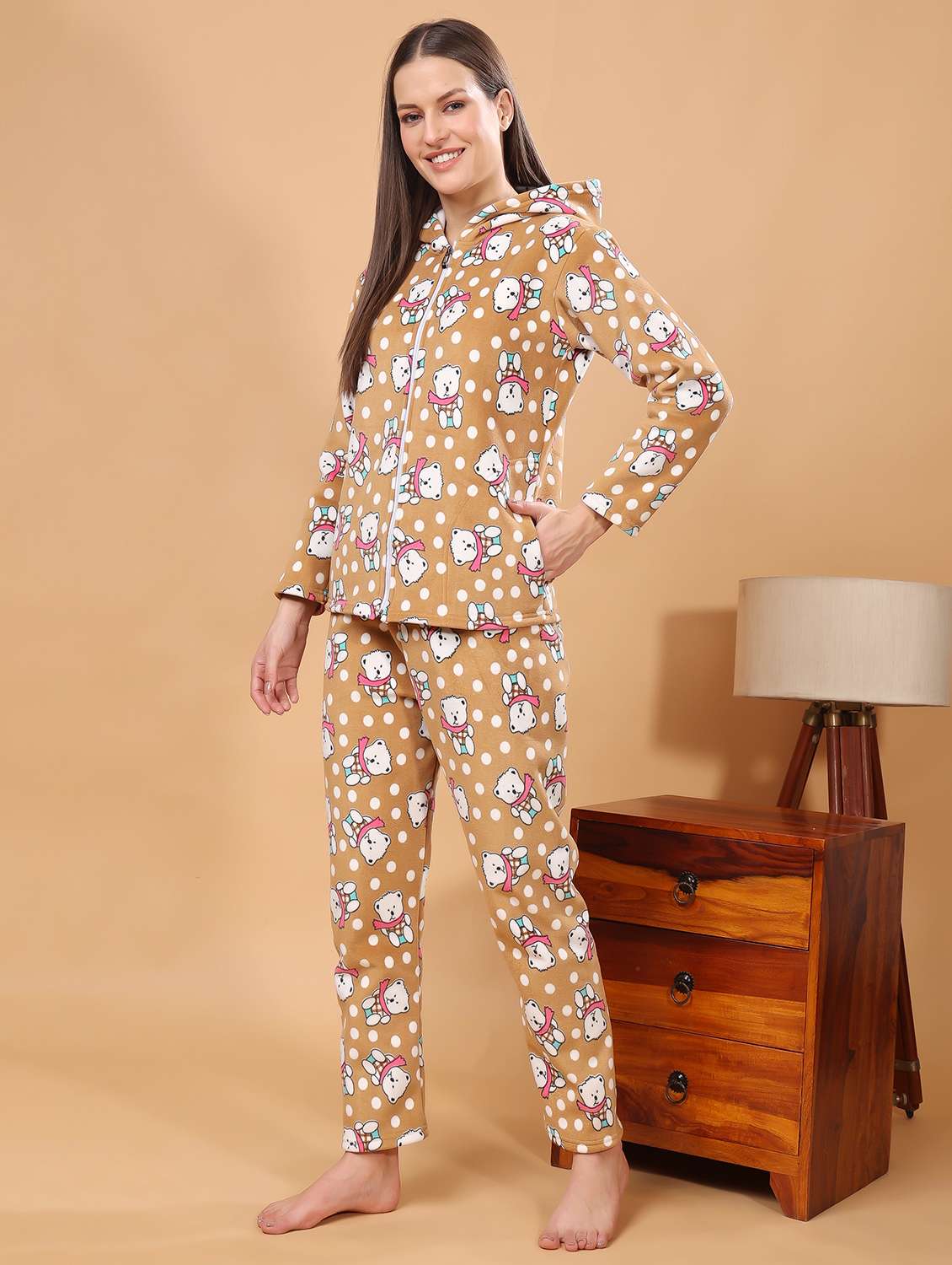 women printed winter wear pyjama set - 21672945 -  Standard Image - 1