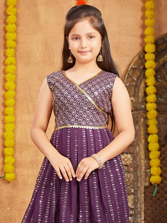girls sequin work kurta sharar set with dupatta - 21672958 - Standard Image - 4