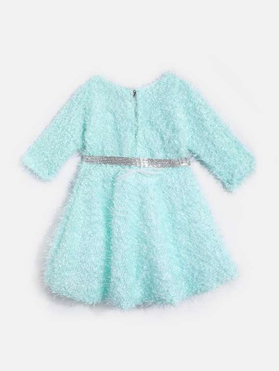girls round neck self design woolen frock - 21672965 -  Standard Image - 1