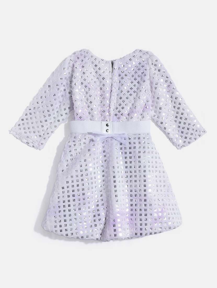 girls round neck self design woolen frock - 21672972 -  Standard Image - 1