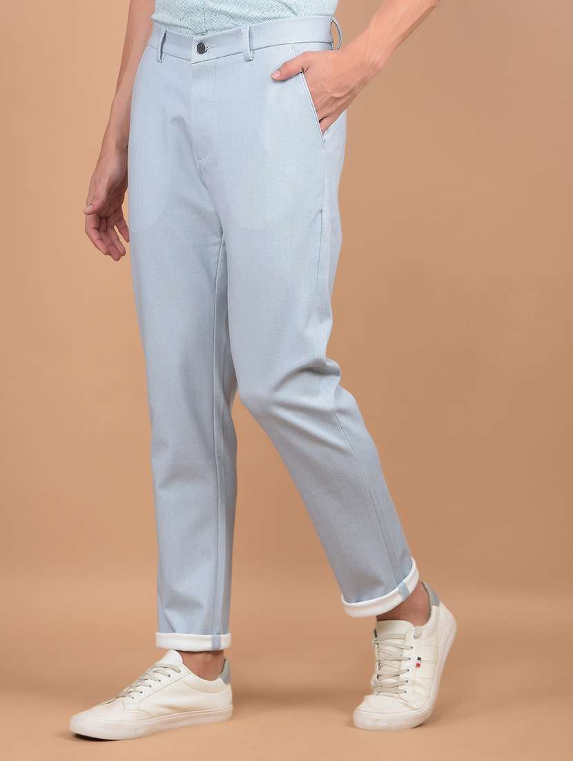 men solid mid rise chinos - 21673018 - Standard Image - 1