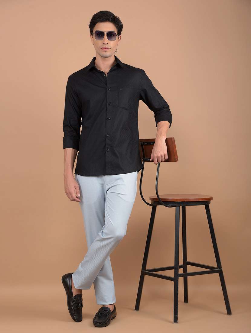 men solid mid rise chinos - 21673019 - Standard Image - 4