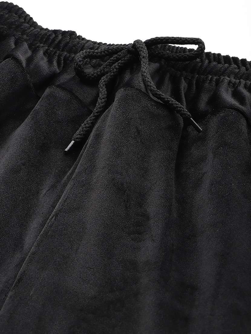 women solid high rise regular track pant - 21673039 -  Standard Image - 4