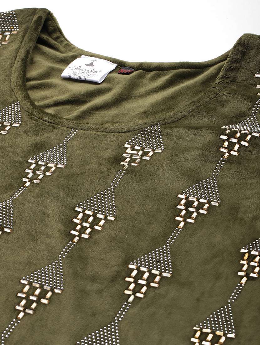 women plus size round neck kurta pant set with dupatta - 21673068 -  Standard Image - 4