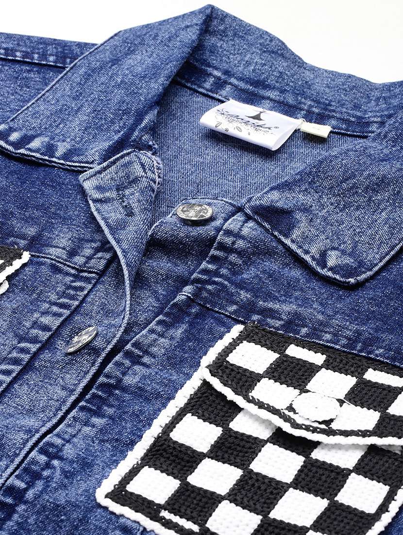 women collared long sleeves denim jacket - 21673083 -  Standard Image - 4