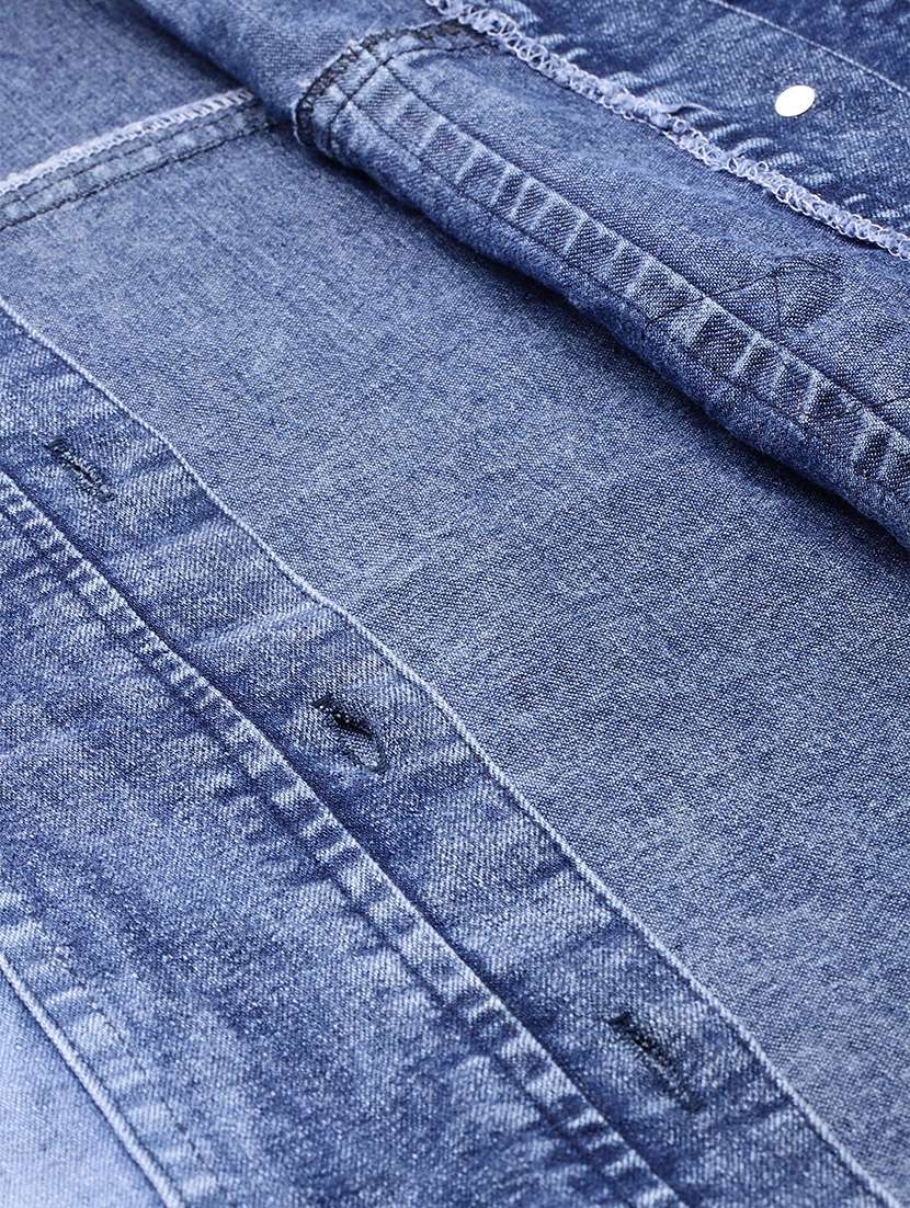 women collared long sleeves denim jacket - 21673085 - Standard Image - 4
