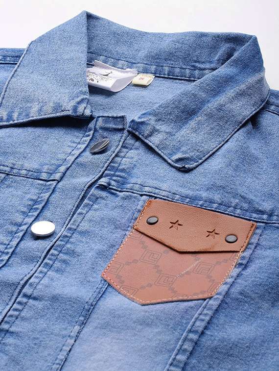 women collared long sleeves denim jacket - 21673086 -  Standard Image - 4