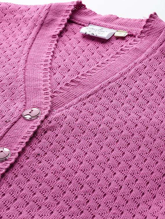 women self designed long sleeves cardigan - 21673162 -  Standard Image - 4