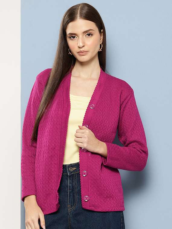 women self designed long sleeves cardigan - 21673163 - Zoom Image - 0