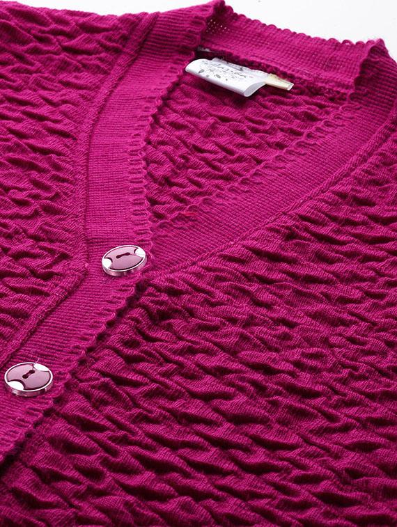 women self designed long sleeves cardigan - 21673167 - Standard Image - 4
