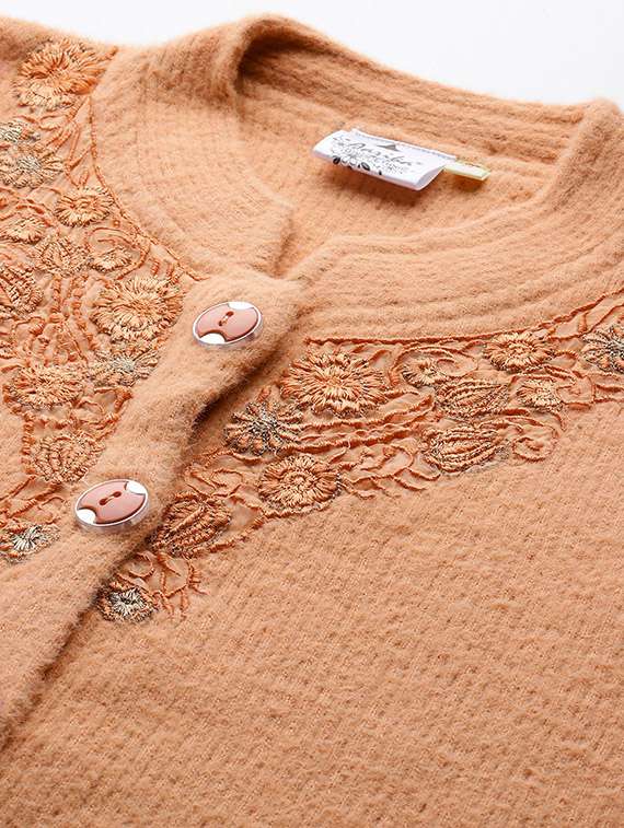 women self designed long sleeves cardigan - 21673171 -  Standard Image - 4