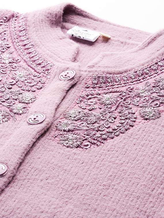 women self designed long sleeves cardigan - 21673172 -  Standard Image - 4