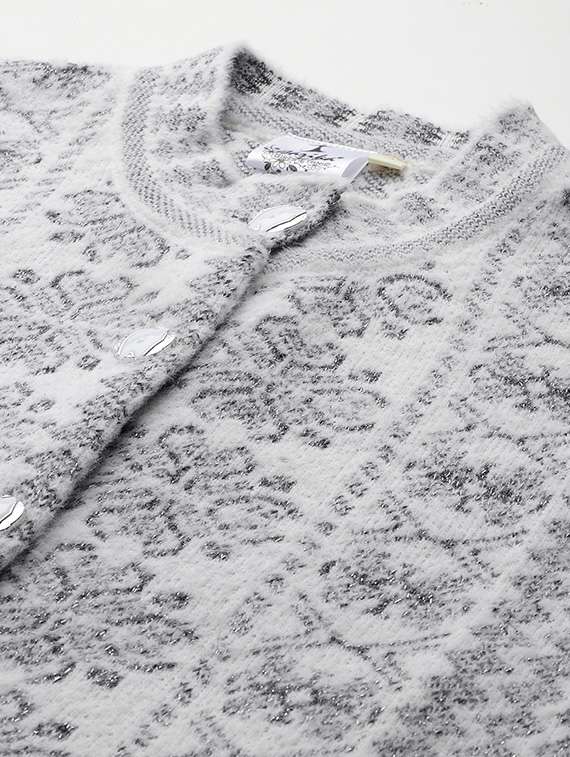 women self designed long sleeves cardigan - 21673193 -  Standard Image - 4