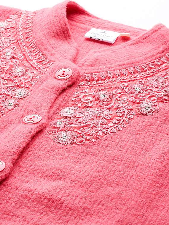 women self designed long sleeves cardigan - 21673196 -  Standard Image - 4