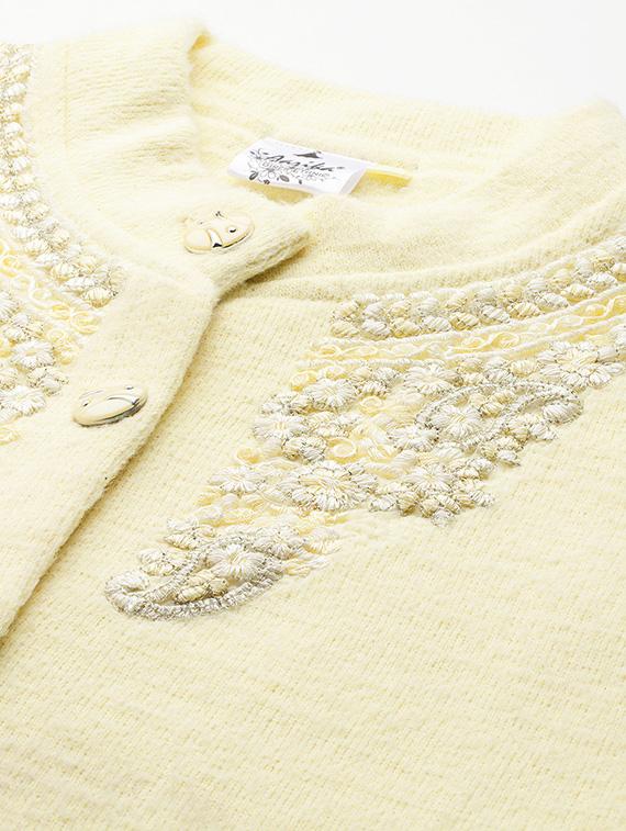 women self designed long sleeves cardigan - 21673199 - Standard Image - 4