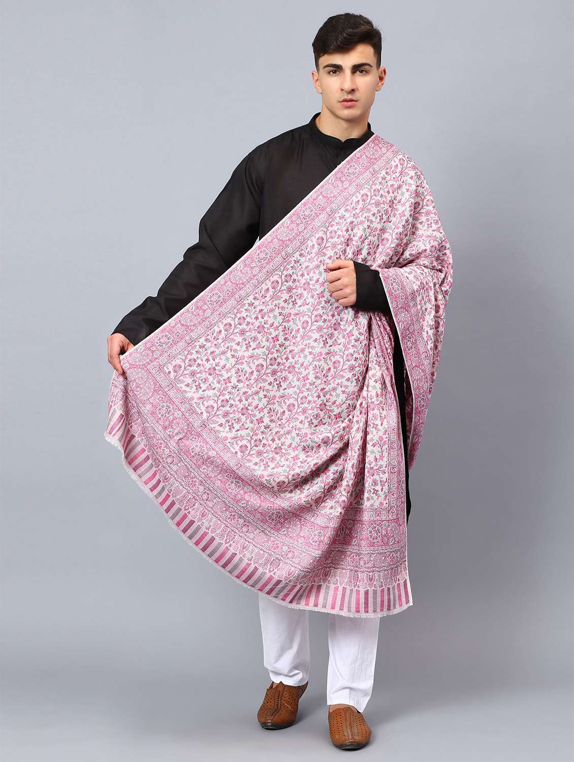 men elegant self design shawl - 21673211 -  Standard Image - 1