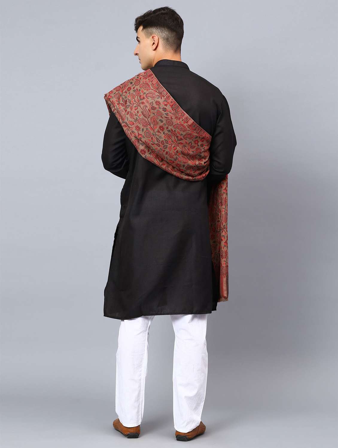 men elegant self design shawl - 21673212 -  Standard Image - 4