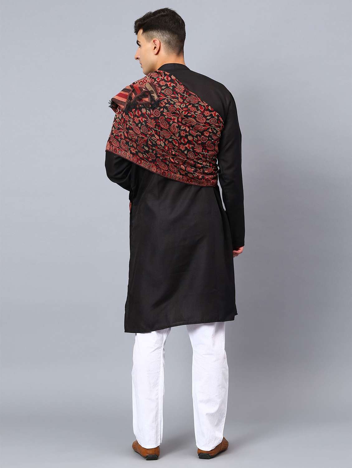 men elegant self design shawl - 21673215 -  Standard Image - 4