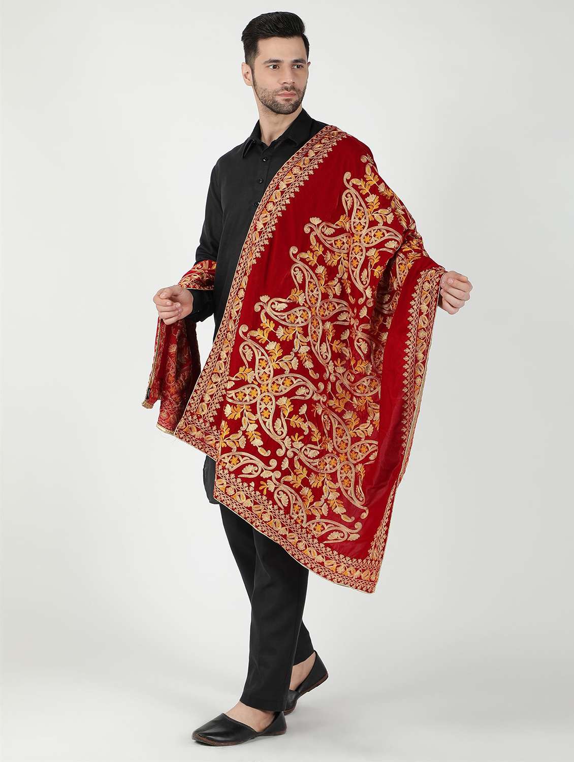 men elegant self design shawl - 21673230 -  Standard Image - 1